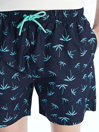 XSIDE Lacivert Kısa Boy Desenli Erkek Deniz Şortu