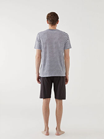 LC WAIKIKI Gri Standart Kalıp Erkek Şortlu Pijama Takımı