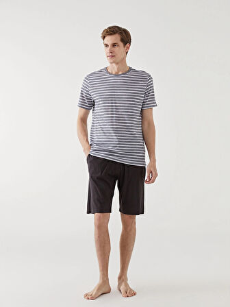 LC WAIKIKI Gri Standart Kalıp Erkek Şortlu Pijama Takımı