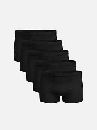 LC WAIKIKI Siyah Standart Kalıp Pamuklu Esnek Erkek Boxer 5'li