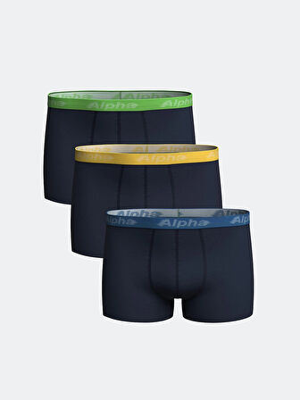 LC WAIKIKI Lacivert Standart Kalıp Pamuklu Esnek Erkek Boxer 3'lü