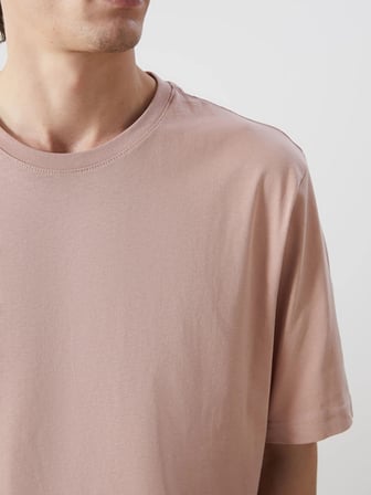 LCWAIKIKI Basic Pembe Bisiklet Yaka Penye Erkek Tişört