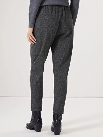 LCWAIKIKI Classic Siyah Beli Lastikli Ekose Kadın Pantolon