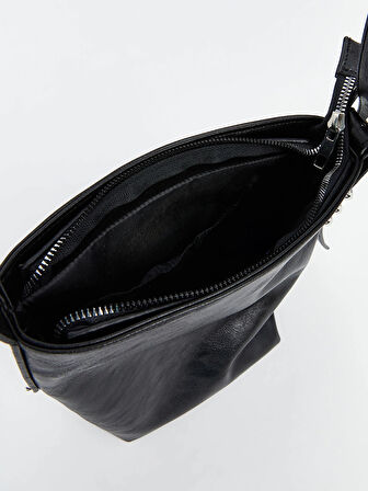 LCW ACCESSORIES SİYAH Deri Görünümlü Kadın Omuz Çantası