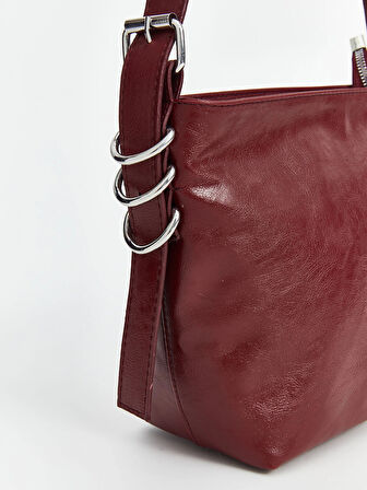 LCW ACCESSORIES BORDO Deri Görünümlü Kadın Omuz Çantası