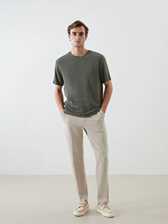 LCW Vision Yeşil Bisiklet Yaka Kısa Kollu Erkek Tişört