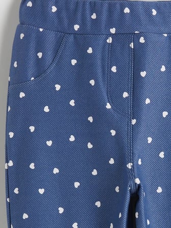 LCW Kids Indigo Beli Lastikli Baskılı Kız Çocuk Tayt