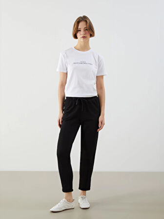 XSIDE Siyah Beli Lastikli Kadın Eşofman Altı