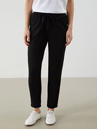 XSIDE Siyah Beli Lastikli Kadın Eşofman Altı