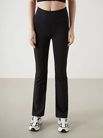 XSIDE ACTIVE Siyah Beli Lastikli İspanyol Paça Kadın Tayt