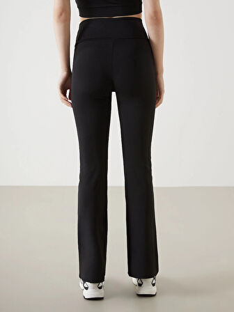 XSIDE ACTIVE Siyah Beli Lastikli İspanyol Paça Kadın Tayt