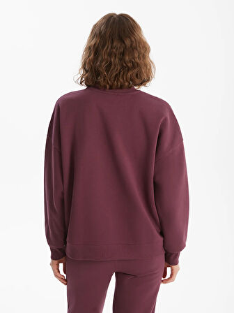 Bisiklet Yaka Oversize Kadın Kalın Sweatshirt_W4EE15Z8-HMJ_8684681626487_XS - S
