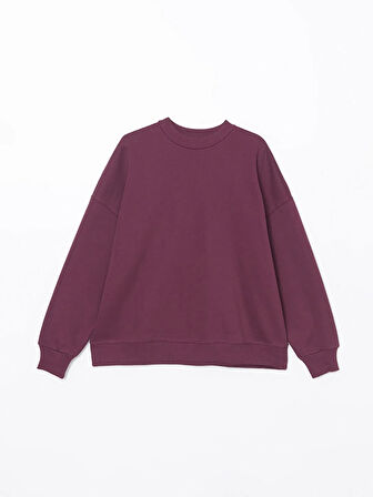 Bisiklet Yaka Oversize Kadın Kalın Sweatshirt_W4EE15Z8-HMJ_8684681626487_XS - S