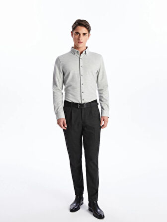 SOUTHBLUE Gri Slim Fit Uzun Kollu Erkek Gömlek