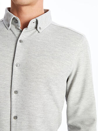 SOUTHBLUE Gri Slim Fit Uzun Kollu Erkek Gömlek