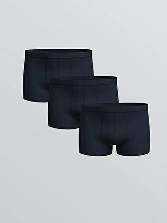 LC WAIKIKI Lacivert Standart Kalıp Pamuklu Esnek Erkek Boxer 3'lü