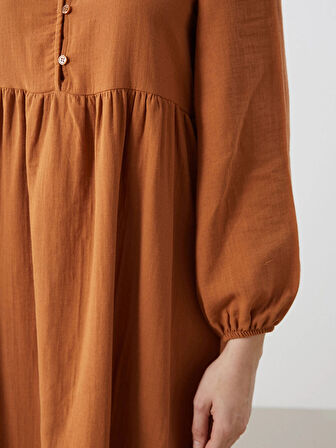 LCW Modest TURUNCU Bisiklet Yaka Kadın Elbise