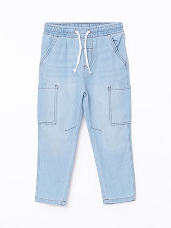 LCW Kids İNDİGO Beli Lastikli Erkek Çocuk Jogger Jean Pantolon