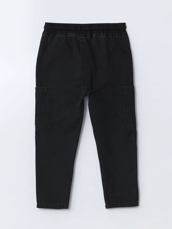 LCW Kids GRİ Beli Lastikli Erkek Çocuk Jogger Jean Pantolon