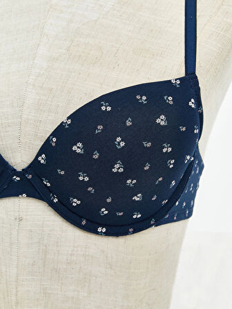 LCW DREAM LACİVERT Balenli Dolgusuz Çiçekli Tişört Sütyen