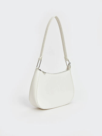 LCW ACCESSORIES Beyaz Deri Görünümlü Kadın Baget Çanta