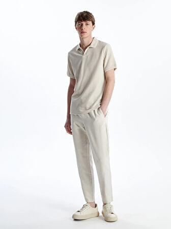 LCW Vision Bej Polo Yaka Kısa Kollu Erkek Tişört