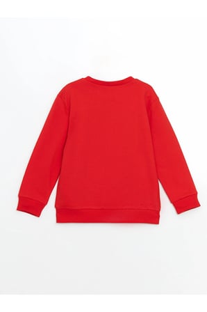 LCW Kids Bisiklet Yaka Baskılı Erkek Çocuk Sweatshirt