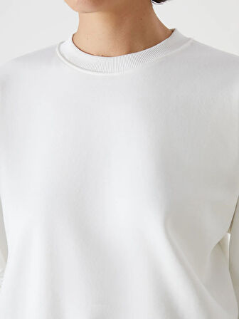 Bisiklet Yaka Nakışlı Oversize Kadın Kalın Sweatshirt_W4L755Z8-R9J_8684681886027_2XL