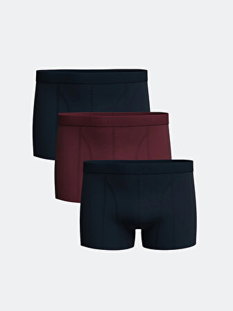 LC WAIKIKI Bordo Standart Kalıp Pamuklu Esnek Erkek Boxer 3'lü