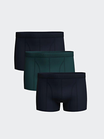 LC WAIKIKI Petrol Standart Kalıp Pamuklu Esnek Erkek Boxer 3'lü