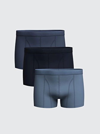 LC WAIKIKI Lacivert Standart Kalıp Pamuklu Esnek Erkek Boxer 3'lü