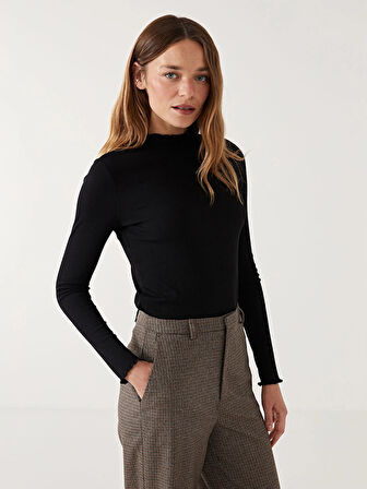 LCW Modest Siyah Dik Yaka Kadın Body