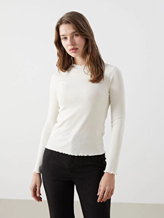 LCW Modest Ekru Dik Yaka Kadın Body