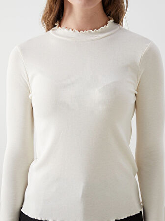 LCW Modest Ekru Dik Yaka Kadın Body