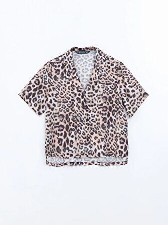 Gömlek Yaka Leopar Desenli Saten Kadın Pijama Takımı_W4L923Z8-LTE_8684681994449_S