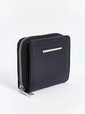 LCW ACCESSORIES Siyah Deri Görünümlü Kadın Cüzdan