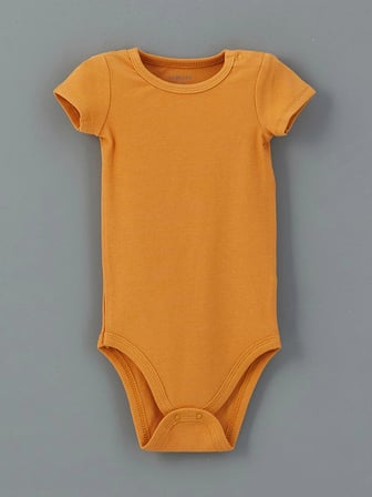 LCW baby Turuncu Bisiklet Yaka Erkek Bebek Çıtçıtlı Bodysuit 3'lü