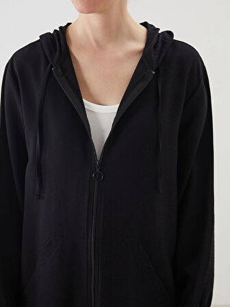 LCWAIKIKI Classic Siyah Kapüşonlu Kadın Tunik