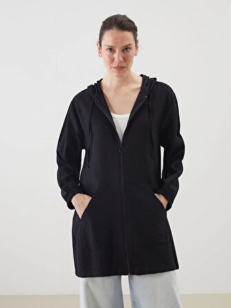 LCWAIKIKI Classic Siyah Kapüşonlu Kadın Tunik