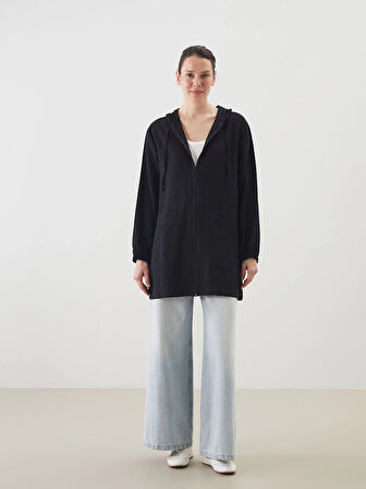 LCWAIKIKI Classic Siyah Kapüşonlu Kadın Tunik