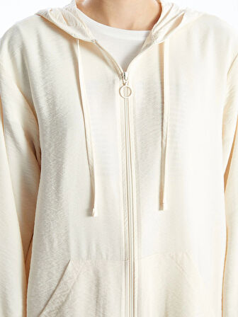 LCWAIKIKI Classic Bej Kapüşonlu Kadın Tunik