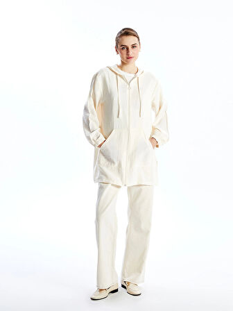 LCWAIKIKI Classic Bej Kapüşonlu Kadın Tunik