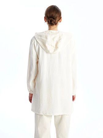 LCWAIKIKI Classic Bej Kapüşonlu Kadın Tunik