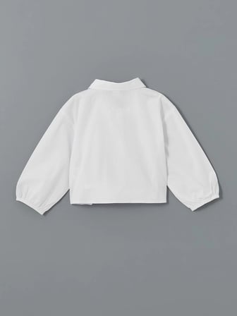 LCW Kids BEYAZ Uzun Kollu Basic Kız Çocuk Gömlek