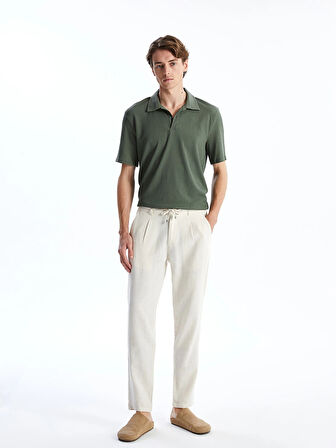 LCW Vision Bej Slim Fit Keten Karışımlı Erkek Pantolon