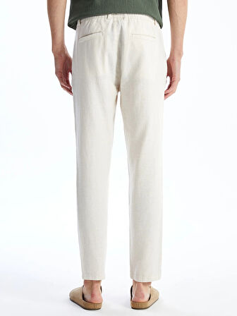 LCW Vision Bej Slim Fit Keten Karışımlı Erkek Pantolon