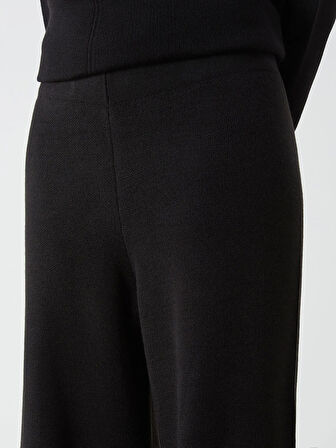Beli Lastikli Geniş Paça Kadın Triko Pantolon_W4I159Z8-RQL_8684682072399_M