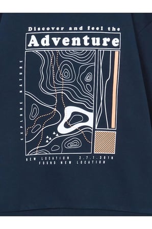 LCW Kids Lacivert Bisiklet Yaka Erkek Çocuk Sweatshirt