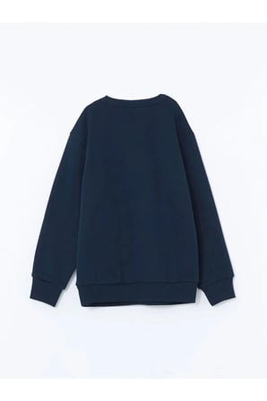 LCW Kids Lacivert Bisiklet Yaka Erkek Çocuk Sweatshirt