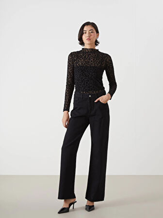 LCW Jeans SİYAH Baggy Fit Kadın Jean Pantolon